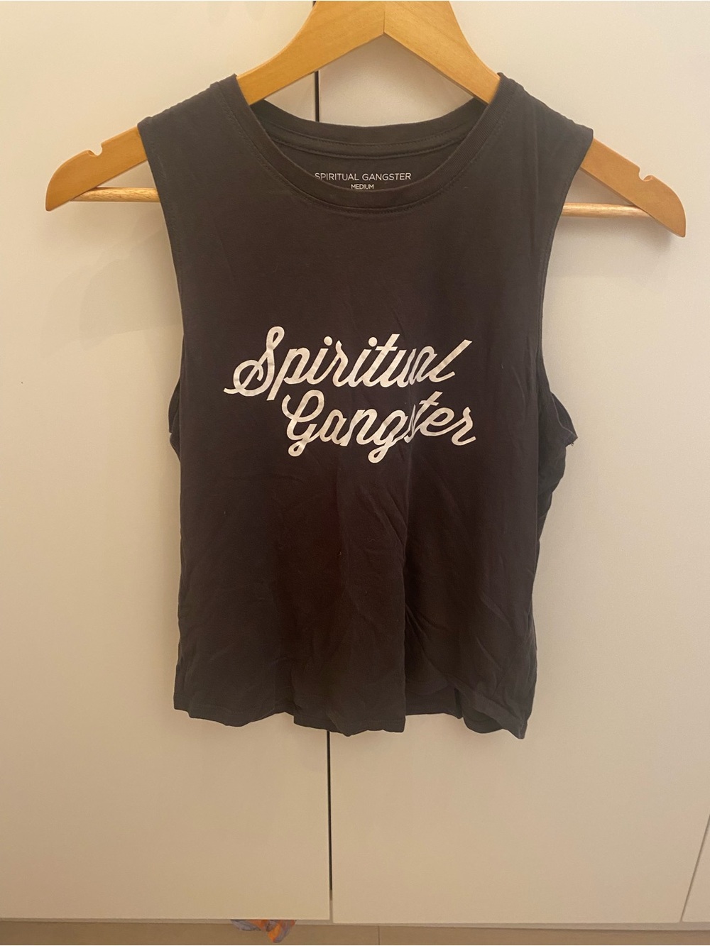 Spiritual Gangster Black Script Logo Muscle Tank